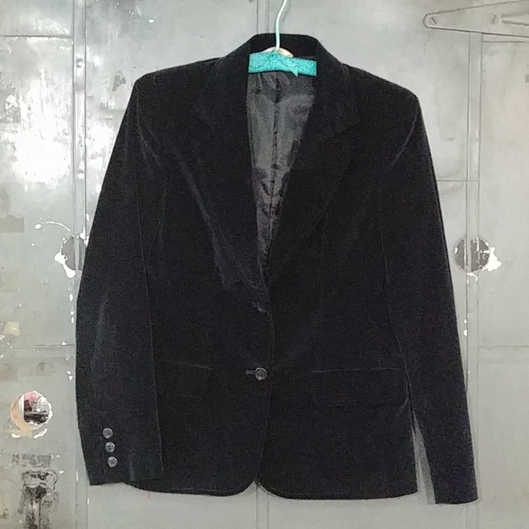 Vtg Black Velvet Blazer - Picture 9 of 9